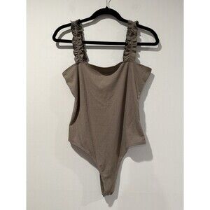 NEW Maverick The Collection Bodysuit Womens Large Olive Green Stretch Travel
